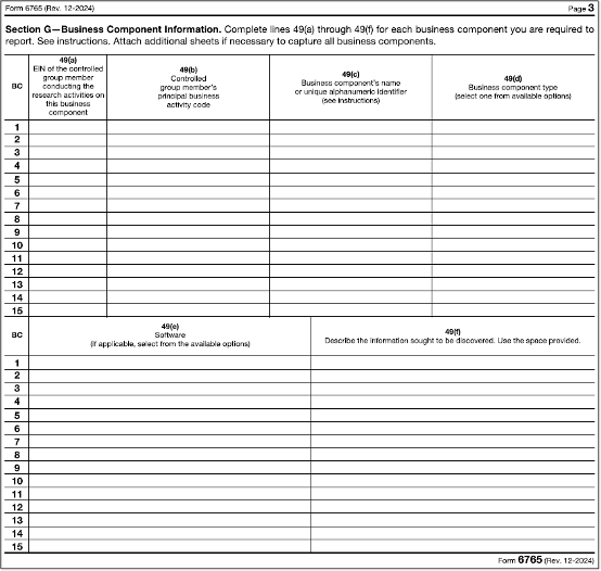 Form 6765-Section G